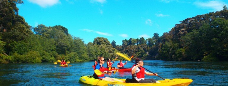 Kayaking fun on The Waikato River