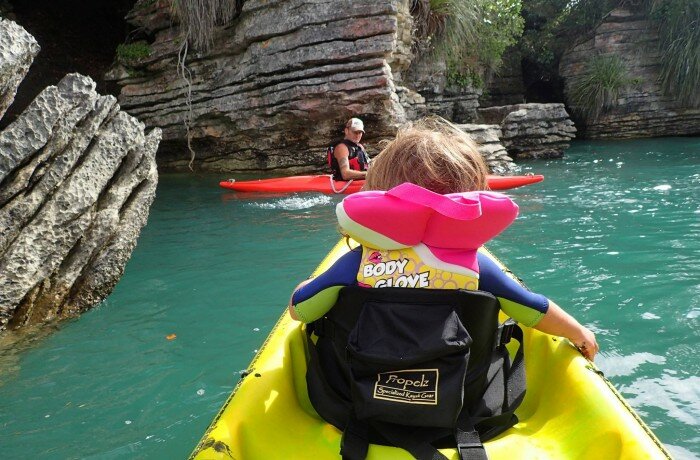 Kayaking fun around the rocks
