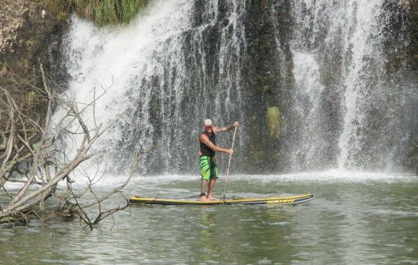 Paddleboarding to Waterfalls