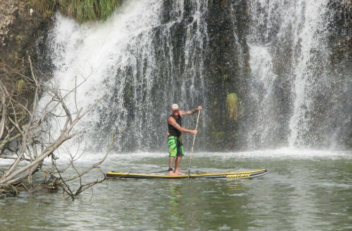 Paddleboarding to Waterfalls